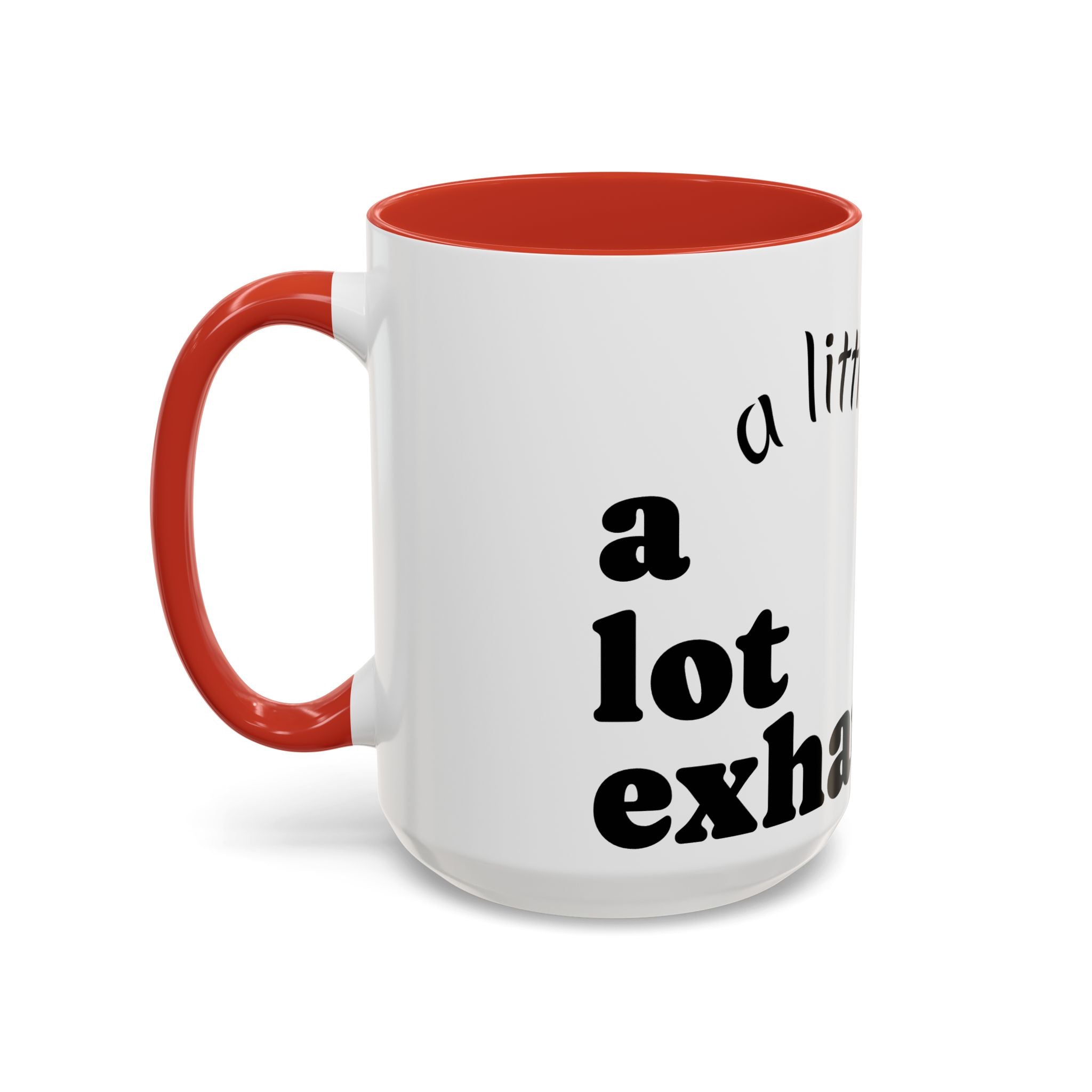 “A Little Feral, Just Exhausted” Black-Handle Ceramic Mug