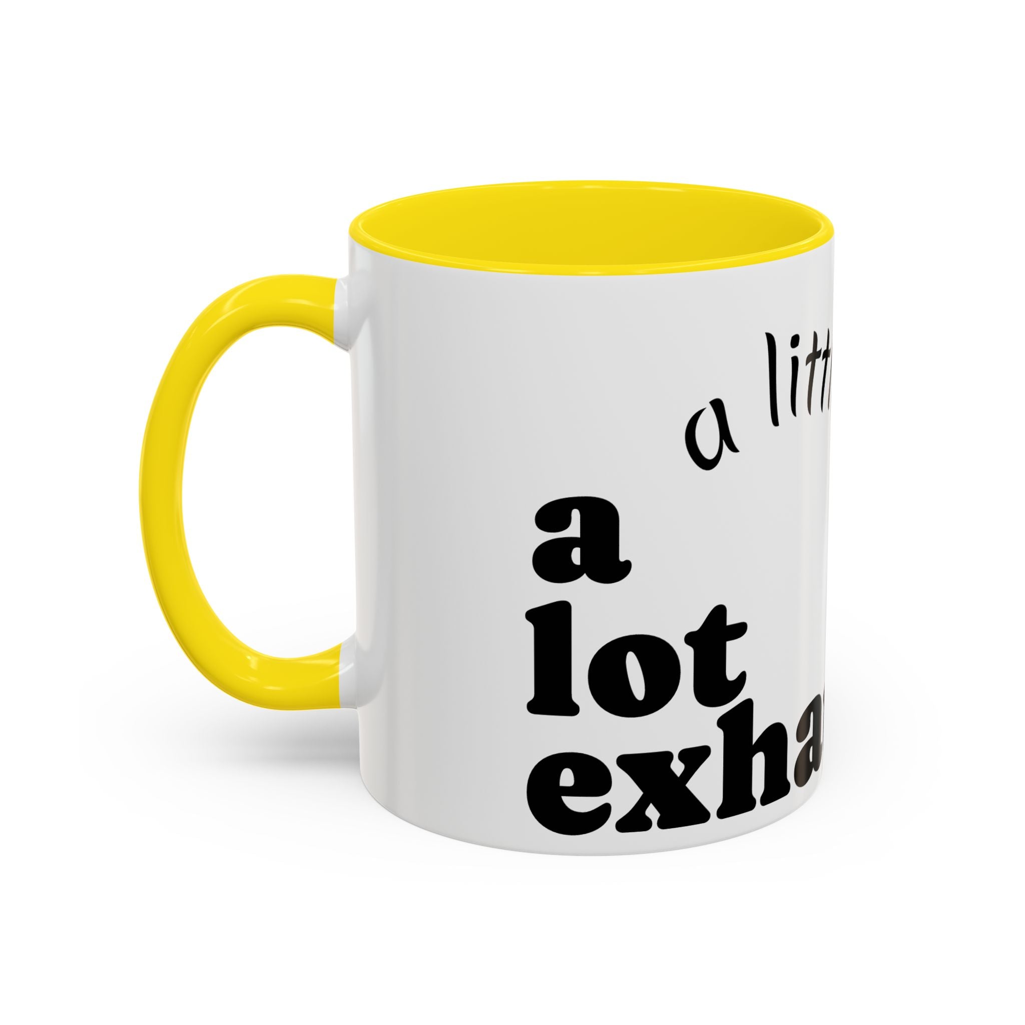 “A Little Feral, Just Exhausted” Black-Handle Ceramic Mug