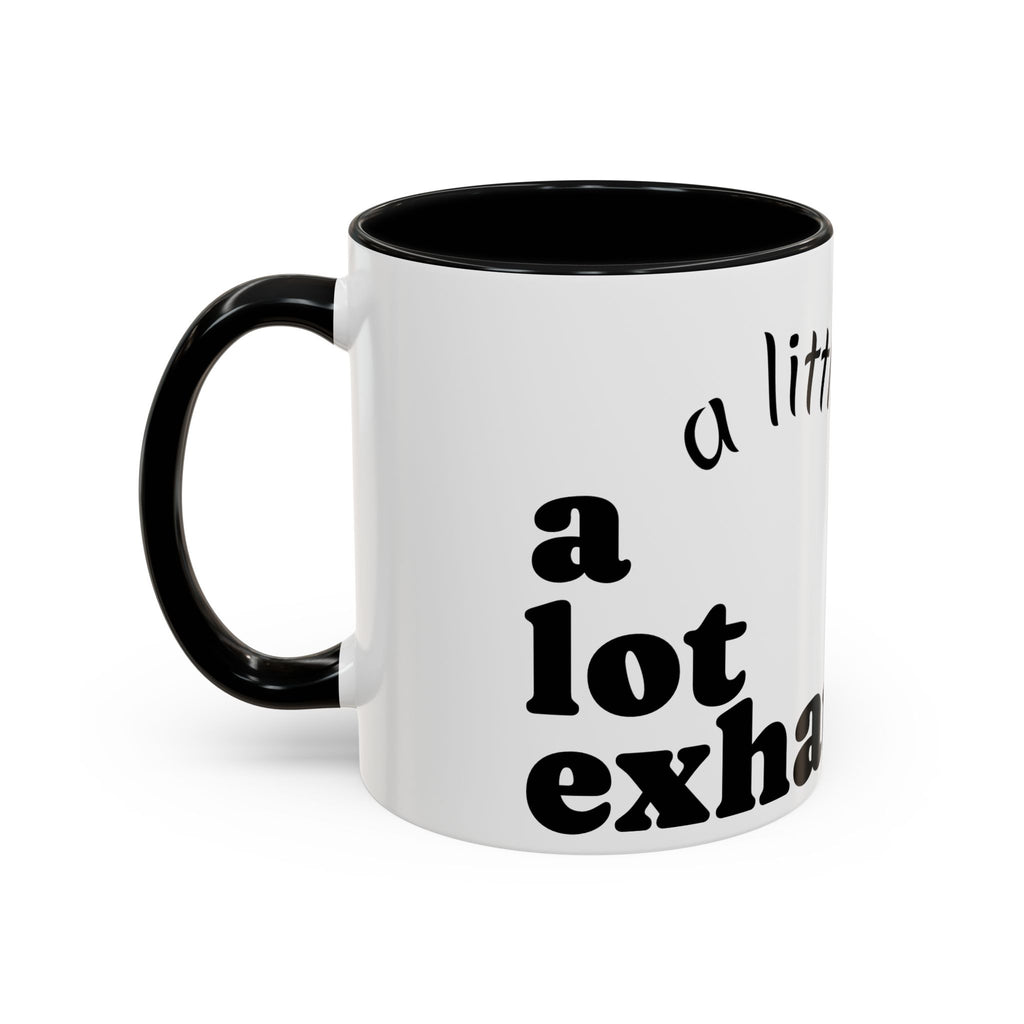 “A Little Feral, Just Exhausted” Black-Handle Ceramic Mug