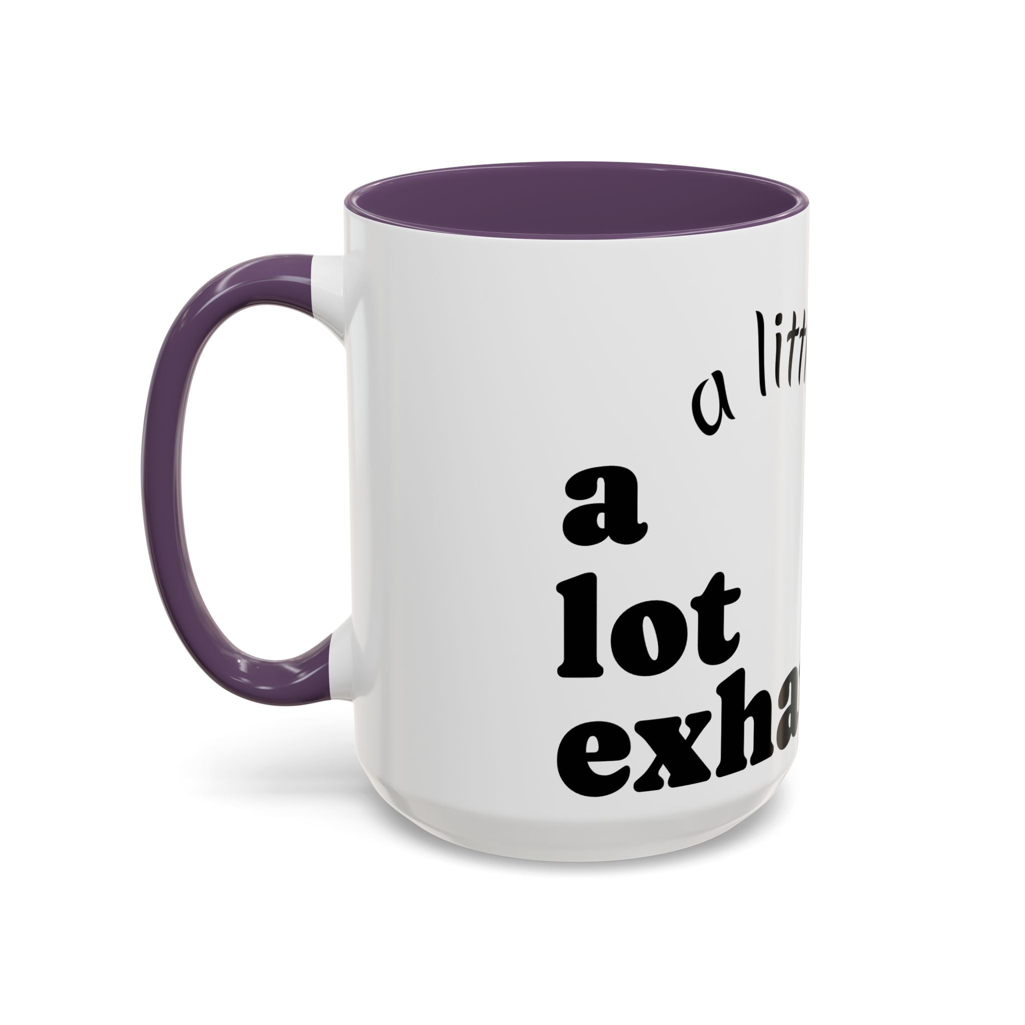 “A Little Feral, Just Exhausted” Black-Handle Ceramic Mug