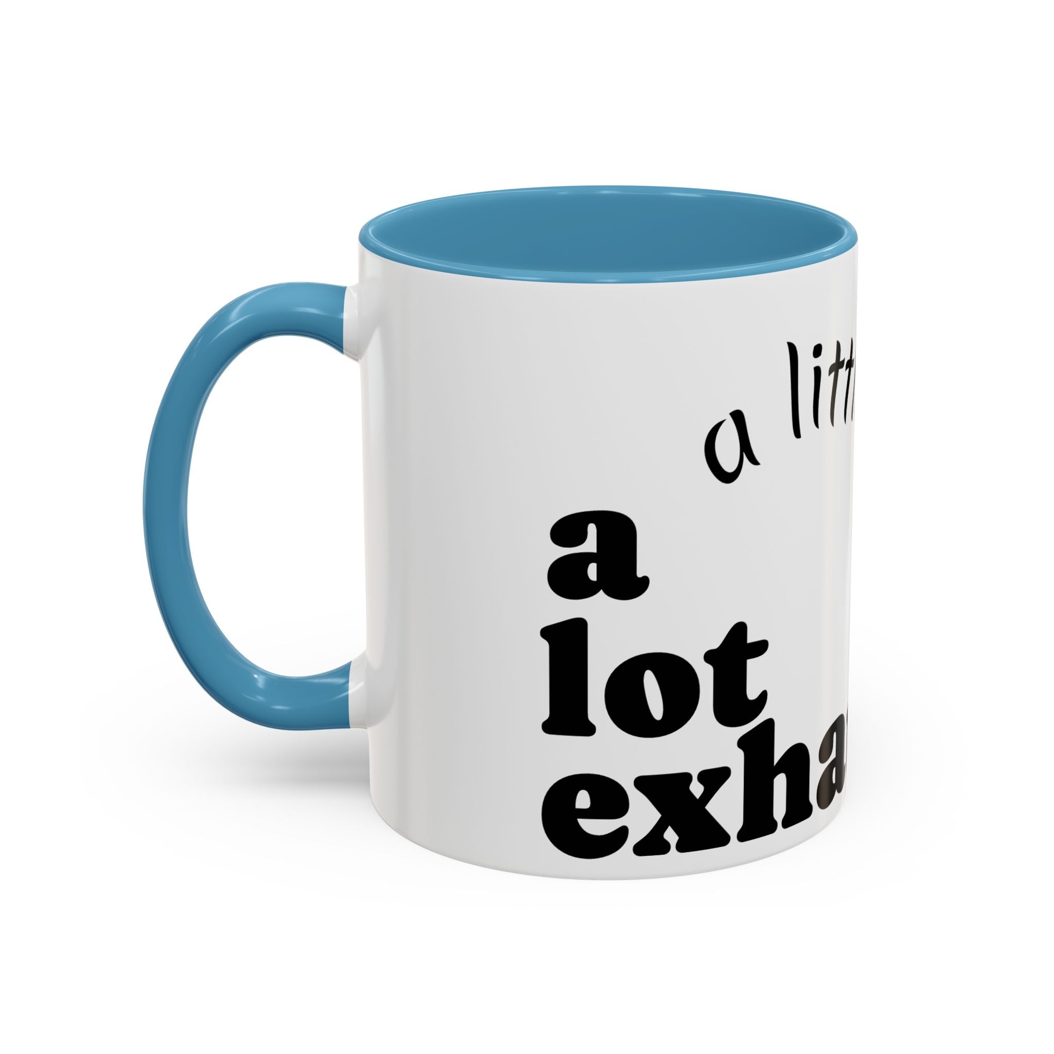 “A Little Feral, Just Exhausted” Black-Handle Ceramic Mug