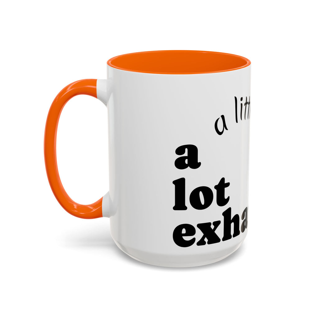 “A Little Feral, Just Exhausted” Black-Handle Ceramic Mug