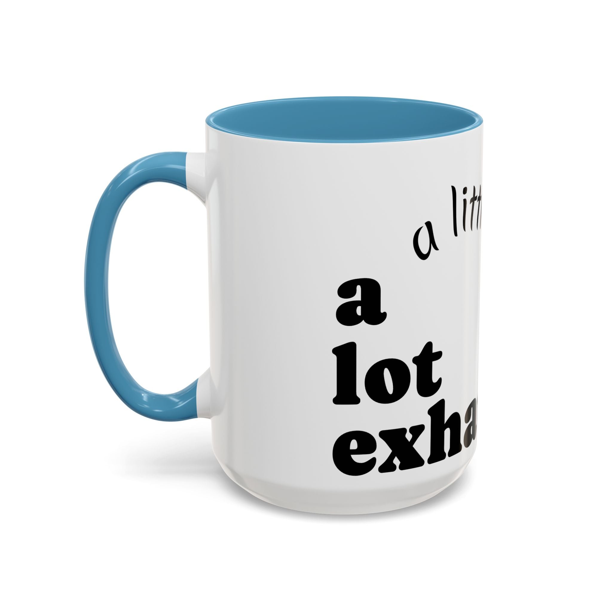 “A Little Feral, Just Exhausted” Black-Handle Ceramic Mug