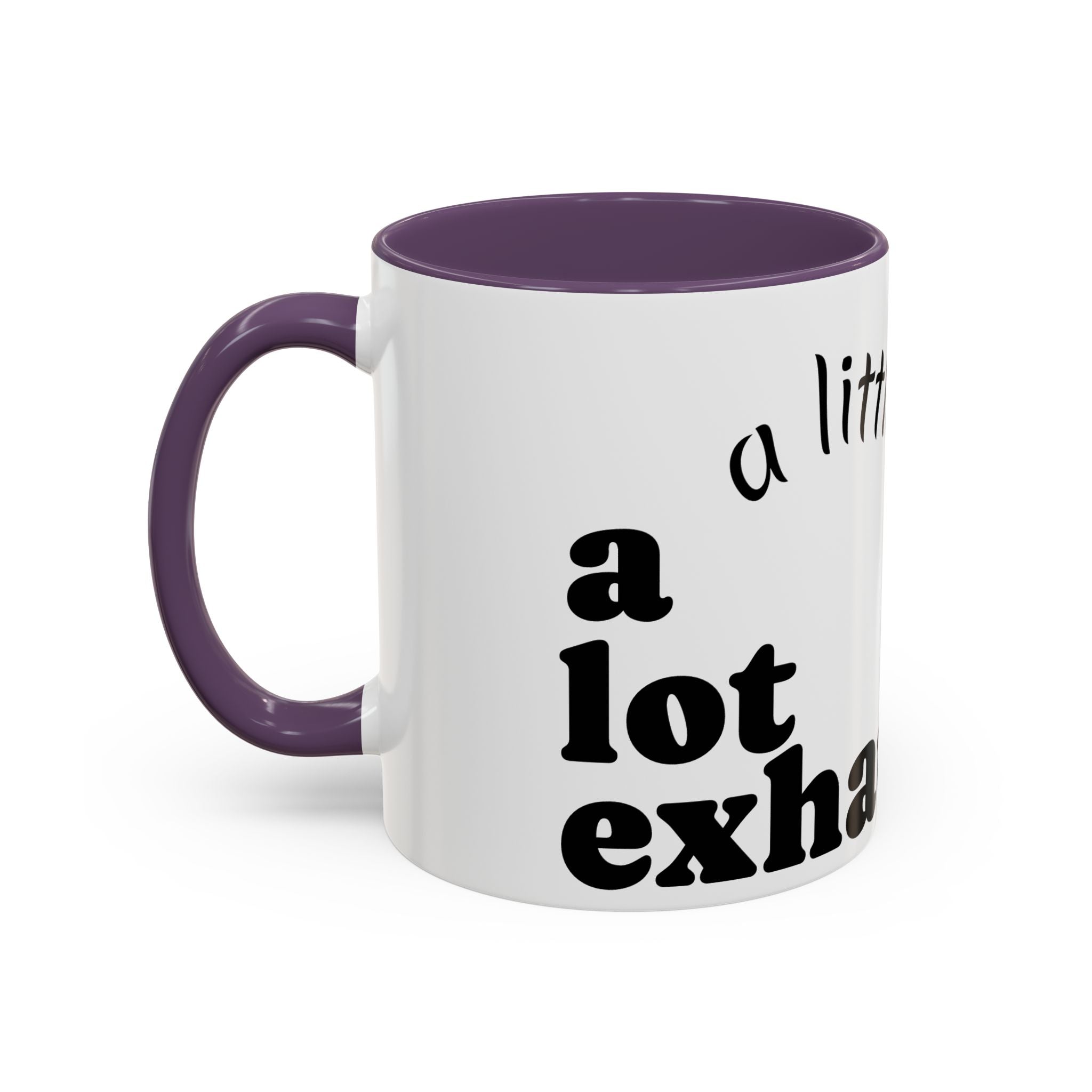 “A Little Feral, Just Exhausted” Black-Handle Ceramic Mug